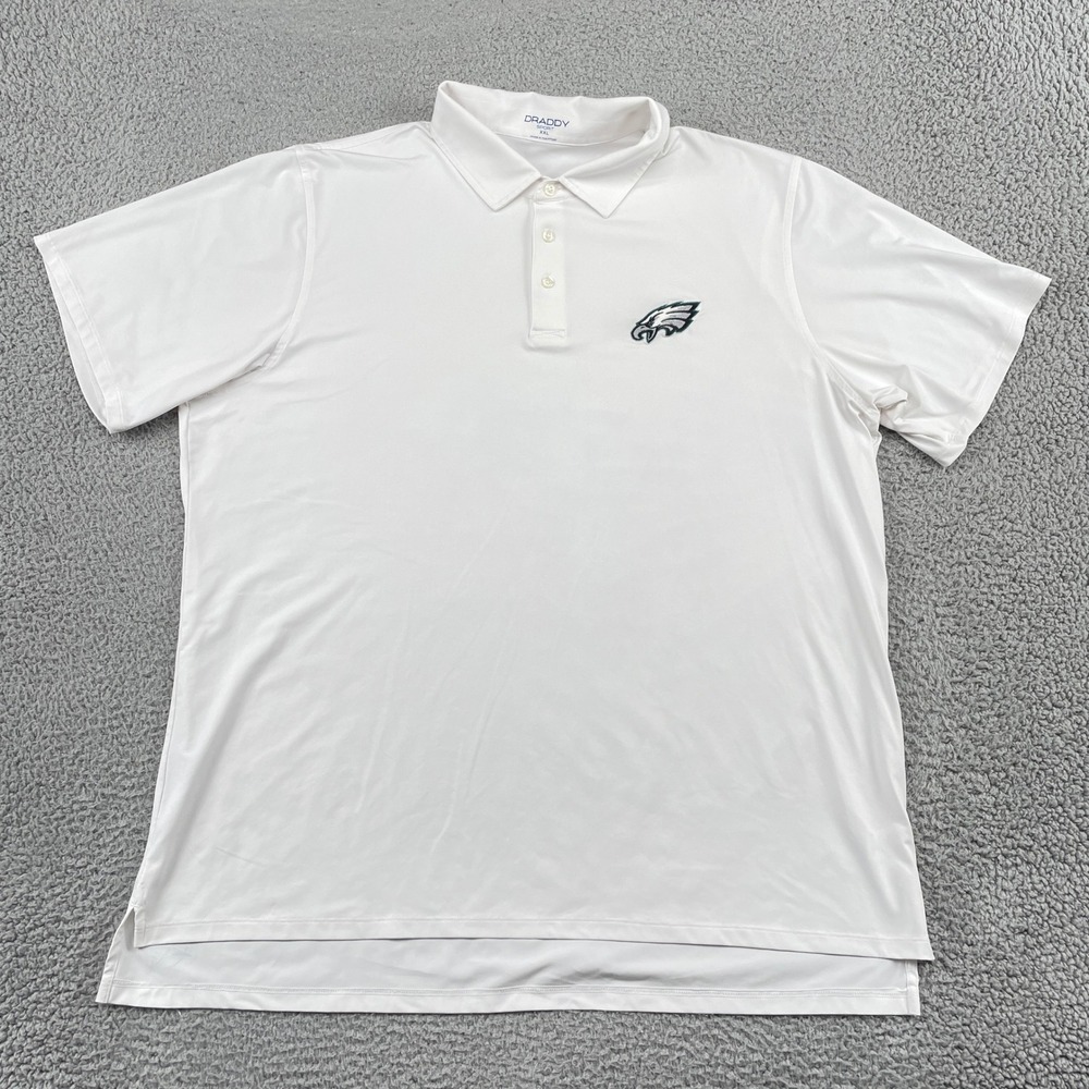 B. Draddy Polo Shirt Mens XXL White Philadelphia Eagles Sport Performance Golf